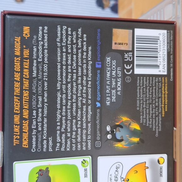2020 Exploding Kittens Original Edition family card game - Picture 6 of 7